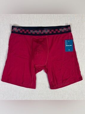 Tommy John Second Skin Boxer Briefs Red Modal Stretch Comfort NWT L